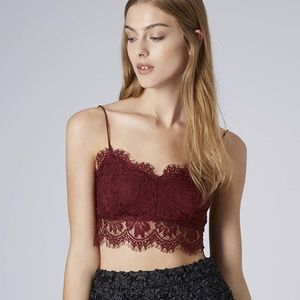 Topshop Burgundy Bralette